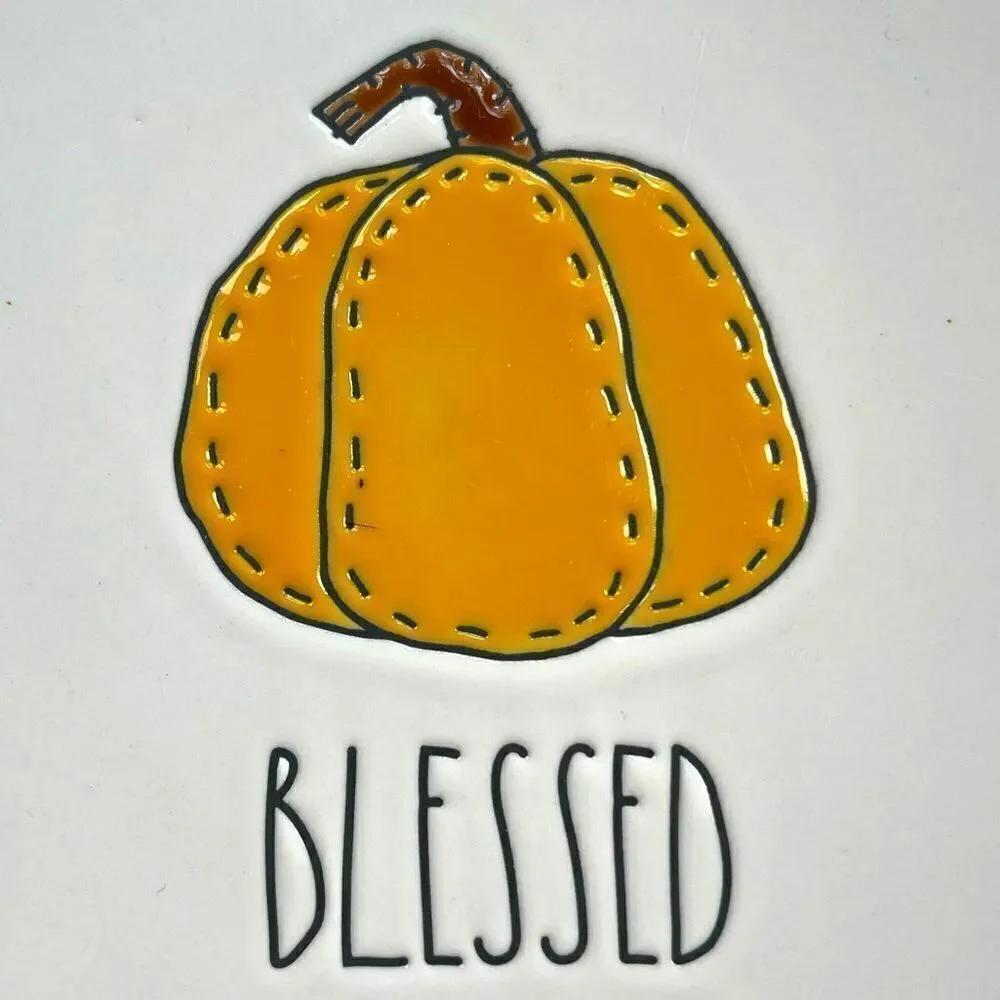 Rae Dunn Thanksgiving BLESSED Pie Plate with Pumpkin NWOT